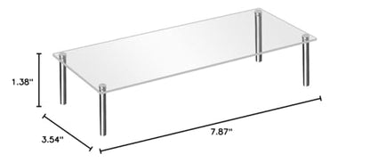 Teensery 1 Pc Acrylic Display Riser Clear Rectangle Cupcake Stand Countertop Dessert Bakery Display Holder Perfume Display Shelf Organizer for Figure, Cupcake, Appetizer, Jewelry, Cosmetic