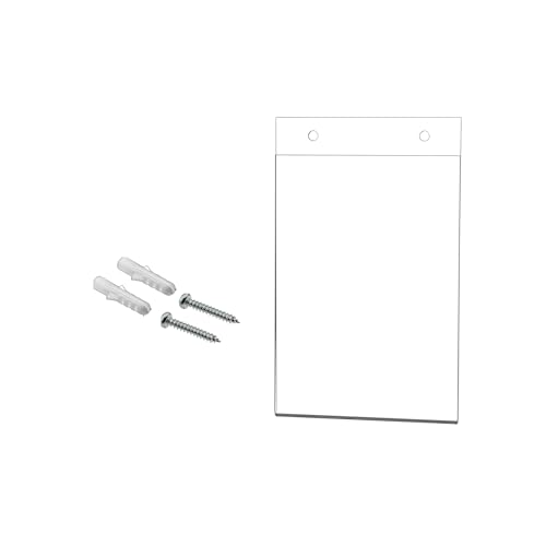 25 Pack Sign Holder for 5" x 7" Menus Event Notices and Announcements with Predrilled Holes and Hanging Hardware Clear Acrylic for Transportation Hubs and Financial Institutions by Marketing Holders - size: 5"w x 7"h