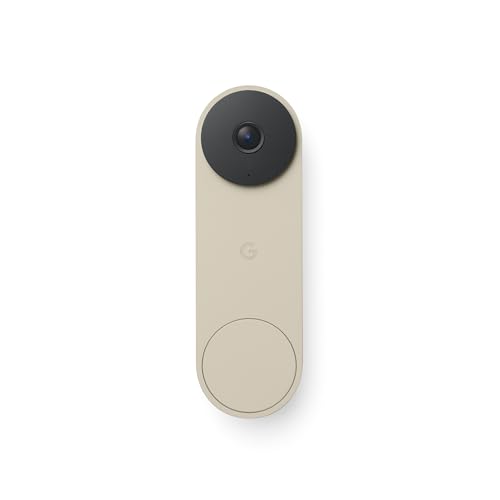 Google Nest Doorbell (Wired, 3rd Gen) - 2K Video, Live View - 2025 - Linen - color: Linen, style: Wired