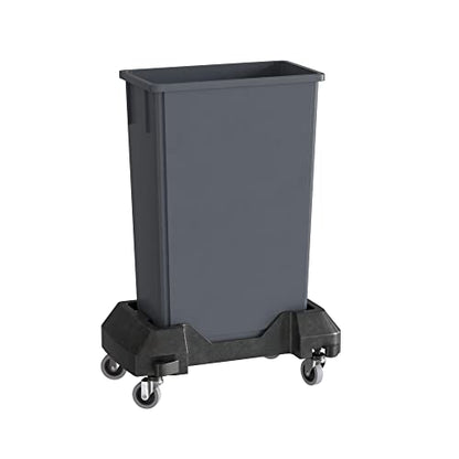 23 Gallon Gray Slim Jim Trash Can with Dolly - color: Gray, size: With Wheels, style: No Lid