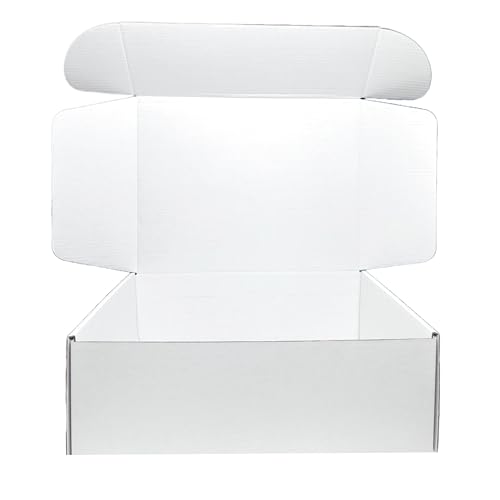 12x9x4 Inches White Corrugated Cardboard Shipping Boxes Set of 2 - size: 12x9x4 inch 2 Pack