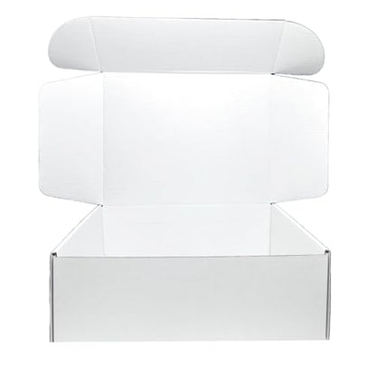 12x9x4 Inches White Corrugated Cardboard Shipping Boxes Set of 2 - size: 12x9x4 inch 2 Pack