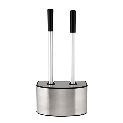 Bath Bliss 2-in-1 Toilet Brush and Plunger Set in Stainless Steel - size: 8.66" x 5.12" x 18.9"