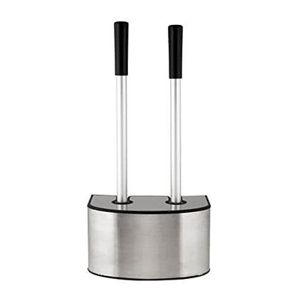 Bath Bliss 2-in-1 Toilet Brush and Plunger Set in Stainless Steel - size: 8.66" x 5.12" x 18.9"