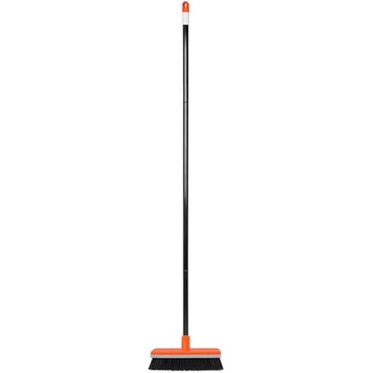 Deck Brush with Long Handle, Stiff Bristle Floor Scrub Broom, 55'' Outdoor Scrubber Remove Dirt, Leaves, Snow on Carpet, Patios, Garage, Concrete