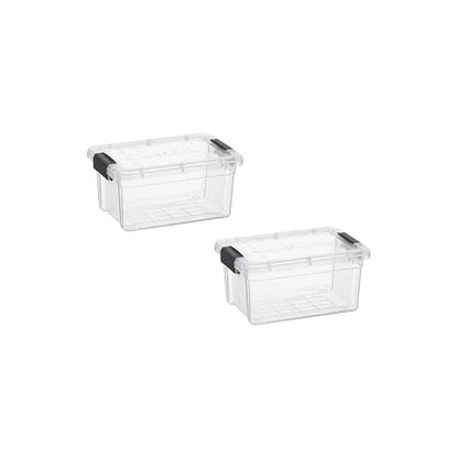 Superio 1.05 Quart Mini Clear Plastic Storage Container with Lid, Stackable Small Organizer Box for Crayons, Art Supplies, Beads, Sewing, Stationery & Food Storage, 2 Pack - size: 1.05 Quart