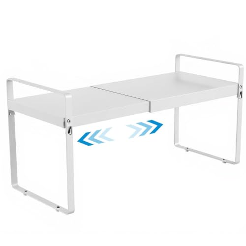 11" Deep Expandable Cabinet Shelf Organizer Riser, 1-Pack White - size: 1 Pack White