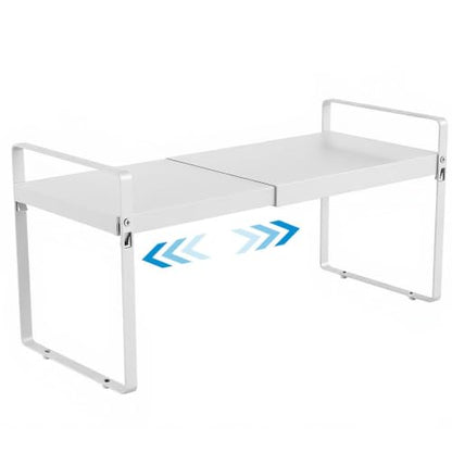 11" Deep Expandable Cabinet Shelf Organizer Riser, 1-Pack White - size: 1 Pack White