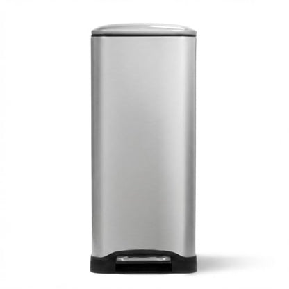 Home Zone Living 13 Gallon Kitchen Trash Can with Dual Compartments - color: Brushed Silver
