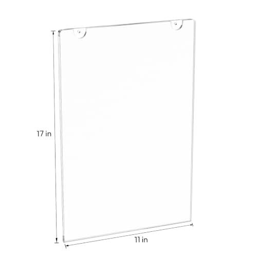 NIUBEE 11x17 Acrylic Wall Sign Holder Vertical 3 Packs - size: Vertical 3 Pack 11" x 17"
