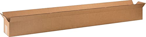 Aviditi 4844 Long Corrugated Cardboard Box 48" L x 4" W x 4" H, Kraft, for Shipping, Packing and Moving (Pack of 25)