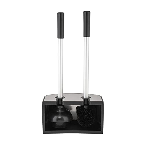 Bath Bliss 2-in-1 Toilet Brush and Plunger Set in Stainless Steel - size: 8.66" x 5.12" x 18.9"