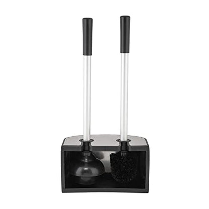 Bath Bliss 2-in-1 Toilet Brush and Plunger Set in Stainless Steel - size: 8.66" x 5.12" x 18.9"