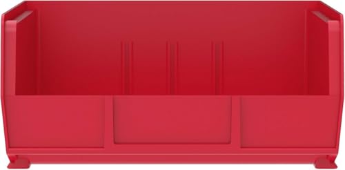 Akro-Mils 30235 AkroBins Plastic Storage Bins, 11"x11"x5", Red, 6-Pack - color: Red