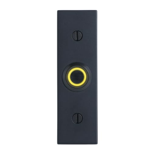 Newhouse Hardware Rectangular Lighted Wired Metal Doorbell Button in Black BT6BL, for Doorbell Chime, Buzzer, or Ringer, Door Bell Button Only, Buzzer Button with LED Button Light - color: Surface-Mounted