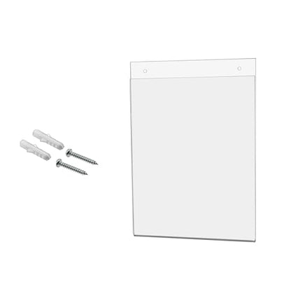 Wall Mount Sign Holder for 8" x 10" Notices and Hours of Operation in Stores and Professional Offices Clear Acrylic with 2 Pre Drilled Holes and Hanging Hardware by Marketing Holders - size: 8"W x 10"H