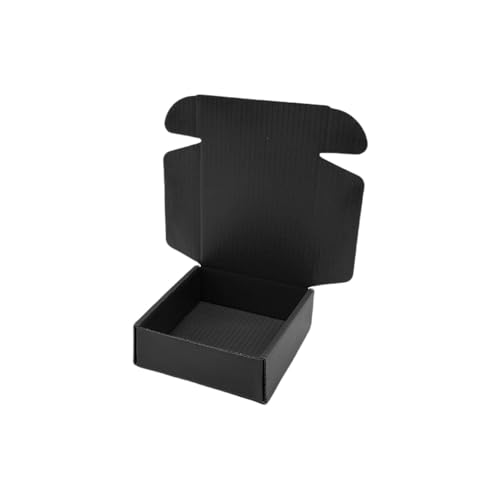 50 Pack 6x6x2 in Black Shipping Boxes - color: Black, size: 6x6x2 in