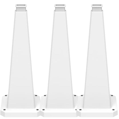 BESEA 3 Pack 28 Inch White Traffic Cones with Weighted Base - color: White, size: 28INCH