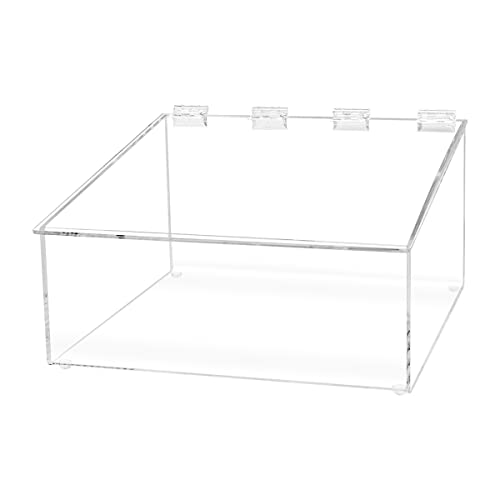 Marketing Holders Acrylic 10”W Bread Pastry Bin Top Opening Dry Food Baked Goods Candy Display Clear Plexiglass Hinged Lid for Easy Access
