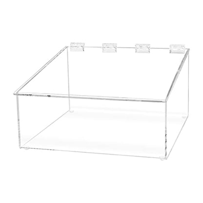 Marketing Holders Acrylic 10”W Bread Pastry Bin Top Opening Dry Food Baked Goods Candy Display Clear Plexiglass Hinged Lid for Easy Access