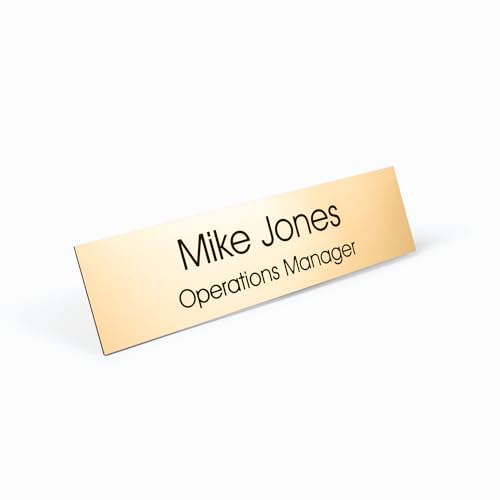 Providence Engraving Custom Engraved Name Plate with Aluminum Holder - size: 2" x 10"