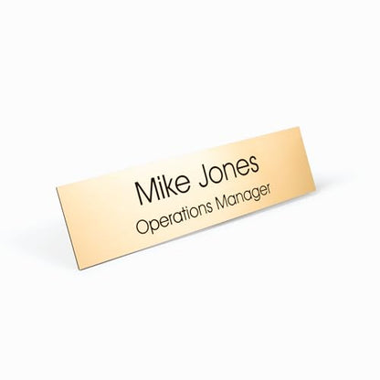 Providence Engraving Custom Engraved Name Plate with Aluminum Holder - size: 2" x 10"