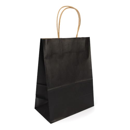 ClearBags Paper Merchandise Handle Bags (Black, 8 1/4 x 4 5/16 x 10 5/8) - color: Black, size: 8 1/4 x 4 5/16 x 10 5/8