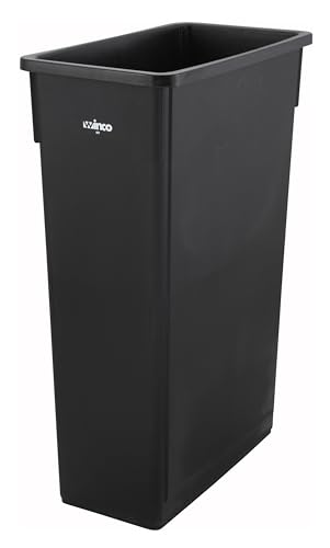 Winco Slender Trash Can, 23-Gallon, Black - color: Black