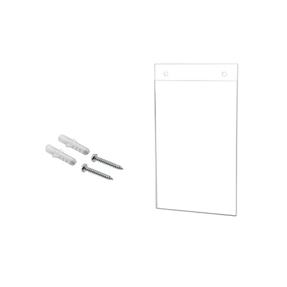 Wall Sign Holder for 5.5" x 8.5" Small Advertisements and Notices Clear Acrylic with Predrilled Holes and Hanging Hardware for Malls and Shopping Centers by Marketing Holders - size: 5.5"W x 8.5"H