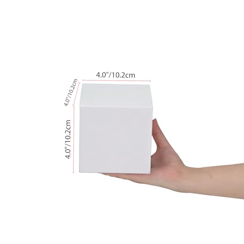 Calenzana 4x4x4 Shipping Boxes Set of 50, Small Corrugated Cardboard Box for Mailing Packing Gifts, White - size: 4x4x4
