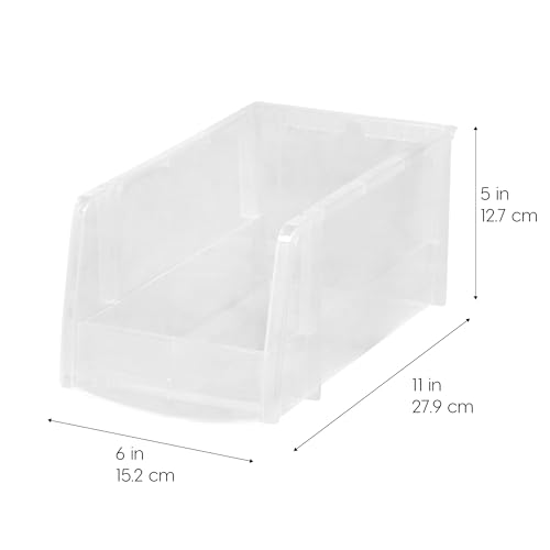 IRIS USA 8-Pack, Medium Clear Stackable Storage Bins - color: Clear, size: Medium - 8 Pack