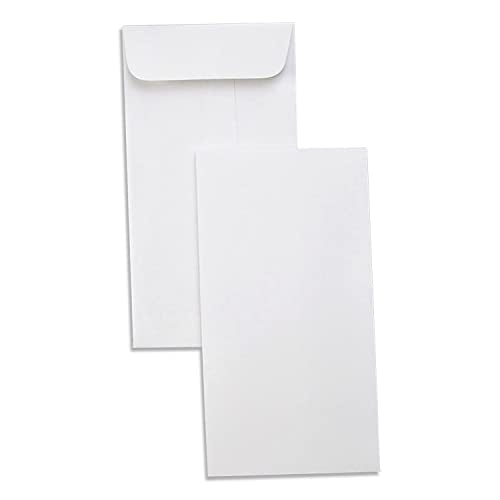 NextDayLabels #7 Coin Envelopes, Gummed Flap, 3.5x6.5", White, 100 Pack - size: 100 Gum Seal