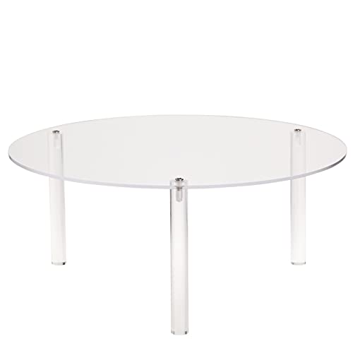Juvale 4-Piece Round Acrylic Cake Stand Set - Versatile Dessert Display - Customizable Multi-Tier Buffet Risers - Easy-Store Stackable Acrylic Cupcake Stand - 6 in, 8 in, 10 in & 12 in, Clear