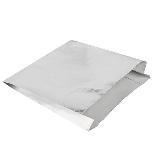 Restaurantware-Bag Tek 7.9 x 1.7 x 7.9 Inch Foil Lined Bags, 100 Greaseproof Foil Food Wrappers - Freezable, Non-Vented, Silver Paper Hot Sandwich Bags, Keeps Food Warm, For Hot And Cold Foods - size: 7.8"