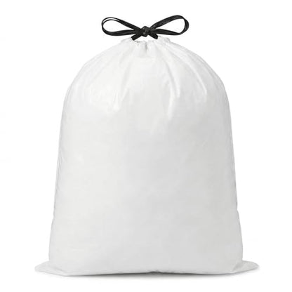 Drawstring Trash Bags, 10 Gallon Everyday Use Garbage Bags, 100ct Extra Strong Leak-Proof Liners for Home & Kitchen, Office Unscented White Heavy Duty (10 Gallon 100 Count)