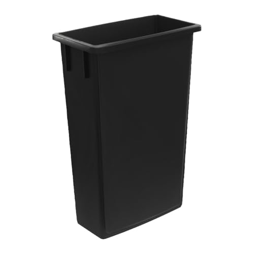 Black 23 Gallon Slim Recycle Container, Commercial Trash Can, Heavy-Duty Waste Bin, Durable Plastic Garbage Can for Offices, Garages, Kitchens, Homes, Restaurants - color: Black, size: Trash Can