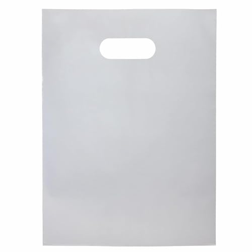 Plastic Merchandise Bags, 12" x 15", Silver, Pack of 500 - color: Silver, size: 12" X 15", PACK OF 500