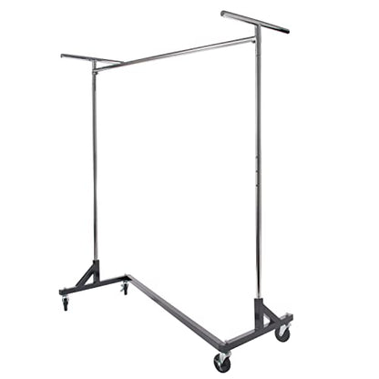 Econoco Commercial Rolling Z-Rack with Zippered Protective Garment Cover - color: Black, style: Z Rack with Garment Cover