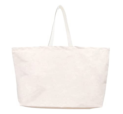 Large Canvas Tote Bag Reusable Extra Big Grocery Bags - color: Natural