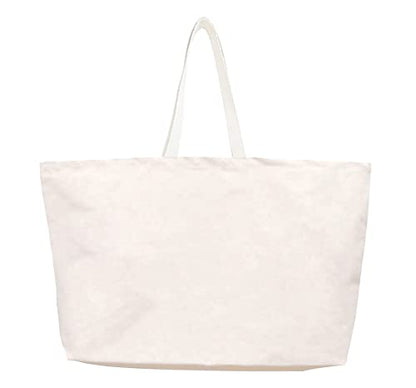 Large Canvas Tote Bag Reusable Extra Big Grocery Bags - color: Natural