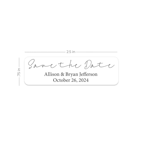 Clear Save the Date Rolled Address Labels / 250 Personalized Return Address Labels/Designer Address Stickers in Elegant Plastic Dispenser - size: 250 Labels, style: Clear Save the date