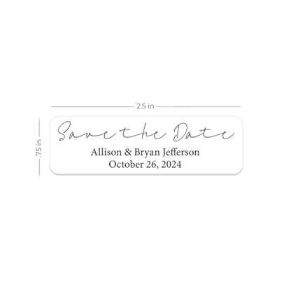 Clear Save the Date Rolled Address Labels / 250 Personalized Return Address Labels/Designer Address Stickers in Elegant Plastic Dispenser - size: 250 Labels, style: Clear Save the date