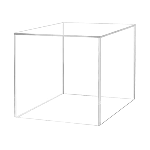 10 Inch Clear Acrylic Display Box with One Open Side Versatile Square Lucite Merchandise Storage Bin or Retail Product Riser No Assembly by Marketing Holders