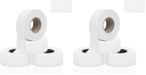 Perco 1 Line White Labels - 4,000 Blank Price and Date Gun Labels for Perco Lite, X, Plus and Pro 1 Line Price and Date Guns - 4 Rolls - Made in USA (Pack of 2) - size: 4 Rolls (Pack of 2)