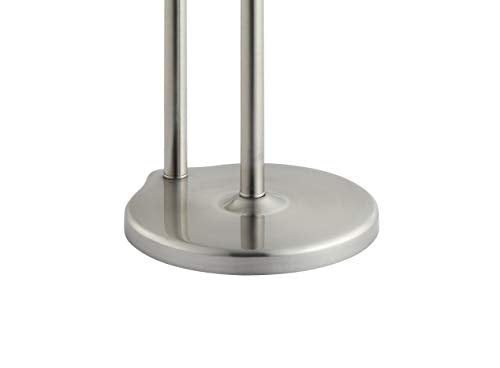 SunnyPoint Free Standing Bathroom Toilet Paper Holder Stand with Reserve, Reserve Area has Enough Space for Jumbo Roll - color: Brush Nickel