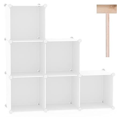 C&AHOME 6-Cube Storage Organizer Cube Shelf Closet Storage Bookcase, Milky - color: Milky