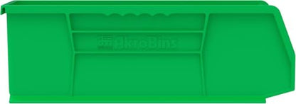 Akro-Mils 30234 AkroBins Plastic Storage Bins, 15"x5"x5", Green, 12-Pack - color: Green