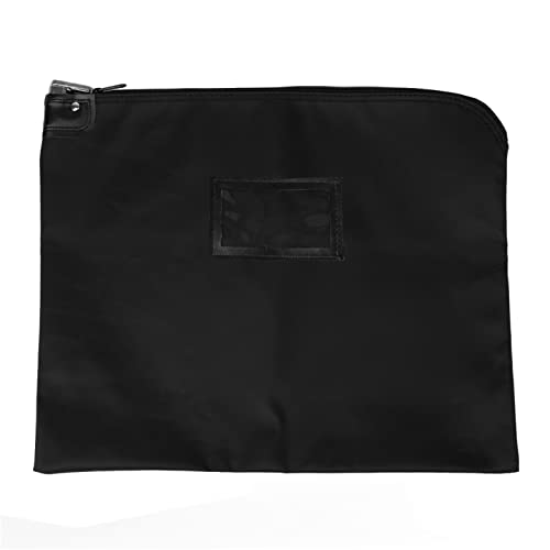 BankSupplies HIPAA Locking Courier Bag 19 x 15 Black – Laminated Nylon Security Bag with Metal Pop-Up Lock – Cash, Checks & Document Transport - color: Black