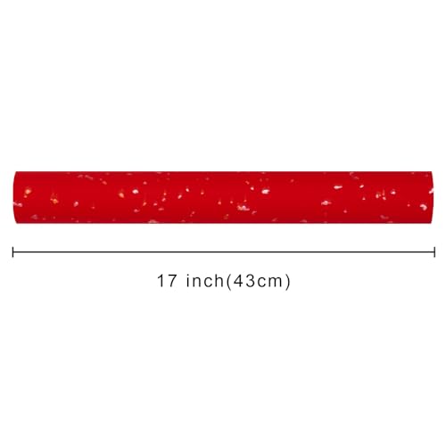 MAYPLUSS Gift Wrapping Paper Roll - 17Inch x 16.5Feet - Elegant Red Gold Foil Design Shiny Flakes Silky Touch Thick Matte Gift Wrap Paper for Christmas, Wedding, Birthday, Holiday,Celebrations - color: Flake Red