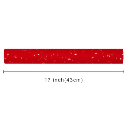 MAYPLUSS Gift Wrapping Paper Roll - 17Inch x 16.5Feet - Elegant Red Gold Foil Design Shiny Flakes Silky Touch Thick Matte Gift Wrap Paper for Christmas, Wedding, Birthday, Holiday,Celebrations - color: Flake Red